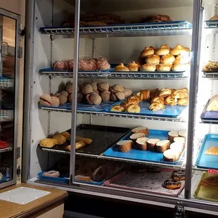 a display of breads and pastries