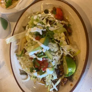 two plates of food on a table