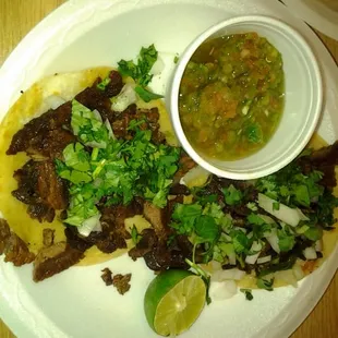 Yummy Carne sada tacos :)