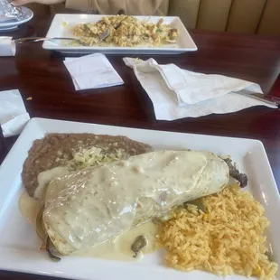 L7 cheese steak burrito and L16 pollo loco