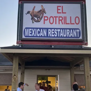 the entrance to the restaurant