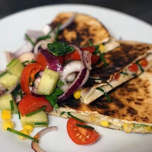 a plate of quesadillas