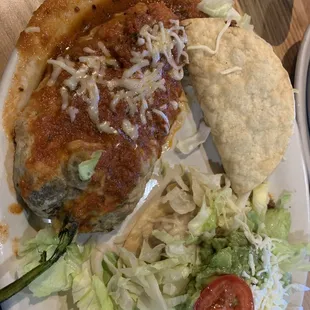Relleno, taco, and chalupa. Full of flavor