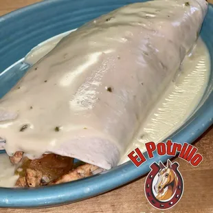 a burrito on a plate