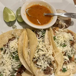 Street tacos with cheese