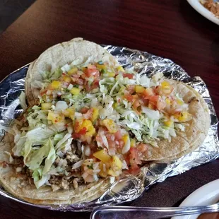 Grilled Tilapia tacos with mango salsa