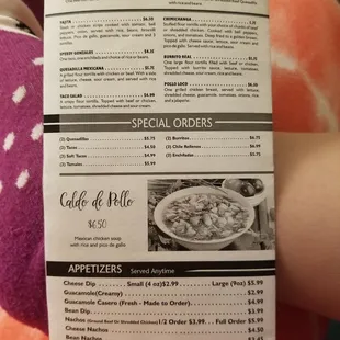 Back page of To Go Menu