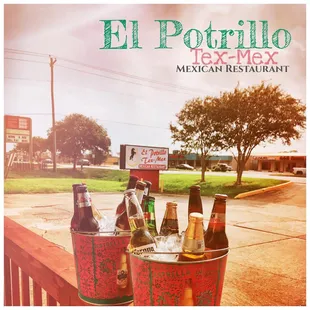 a bucket full of beer