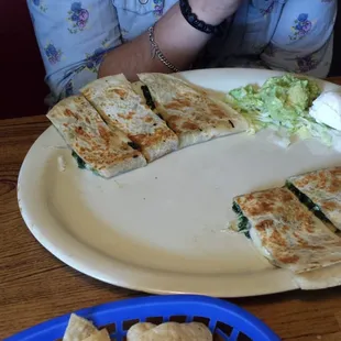 Yummy spinach quesadilla