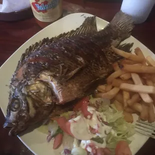 Whole fried tilapia