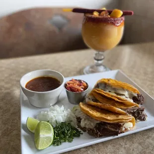 Quesabirrias and MangoChamoy Margarita