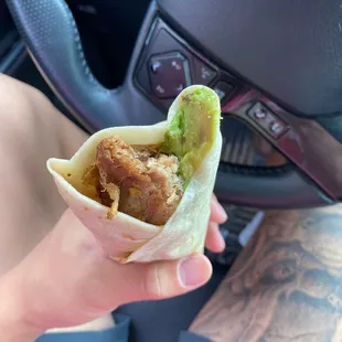 Carnitas burrito w/ avo