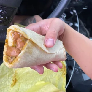Pork and green Chile burrito w/ beans