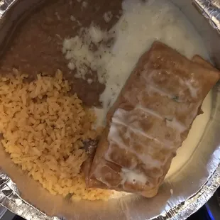 Chicken chimichanga fried.