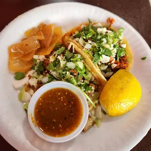 Tacos de Adobada y Tripa