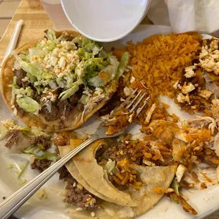 a plate of mexican food