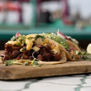 a taco on a cutting board