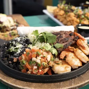 a plate of mexican food