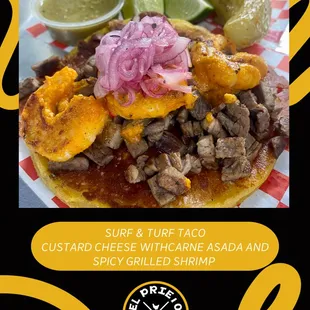 SURF &amp; TURF TACO 


MAR Y TIERRA