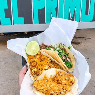 Chorizo, Egg and Cheese Taco