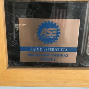 ASE Certified Technician