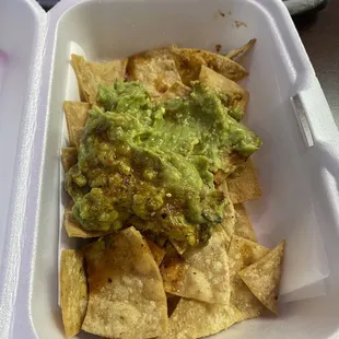 Nachos with guacamole
