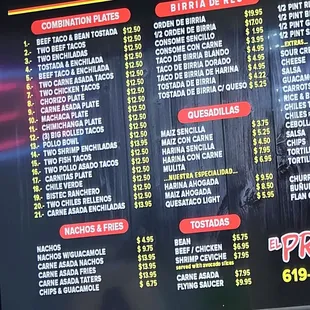 menu