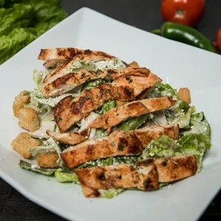 grilled chicken and lettuce