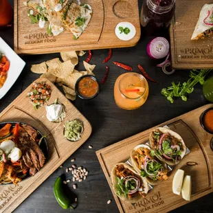 a variety of mexican food