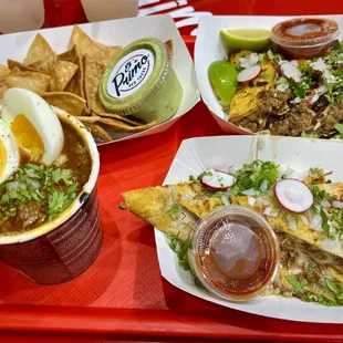 Chips &amp; Guac + Ramen + Tacos + Quesadilla!