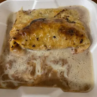 38. One Chimichanga, fried w/beef