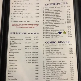 menu