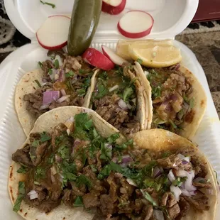 Asada tacos with everything