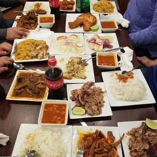 a table full of food