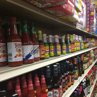 a variety of condiments