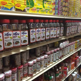a wide selection of spices