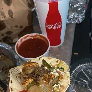 Absolutamente delicioso. I got the chicken, shrimp and steak fajitas and highly recommend you try them out! 10/10