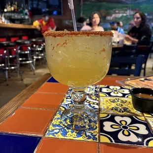 Giant margarita with tajin rim
