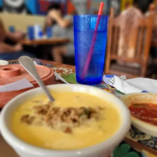 Queso with Beef, yummm!