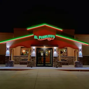 entrance at night