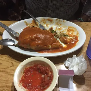 Very authentic tasting food. Poblano relleno ordered off the al la carte menu. Gigantic for a single menu item!!!!!!