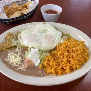 Chilaquiles Verde w/ Over Easy Eggs