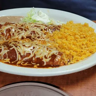 Three enchiladas never look so good.