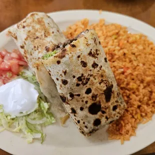 Carne Asada burrito without beans. The meat was tender and delicious!