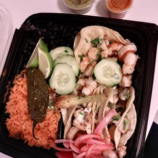 a plate of mexican food