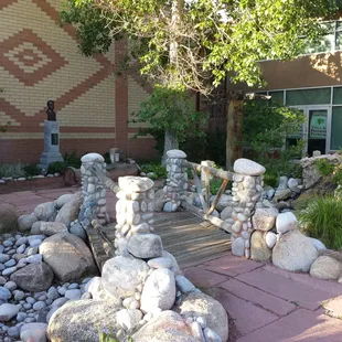 Water feature and bridge