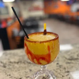 a drink in a glass