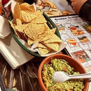 Chips, salsa, and guacamole