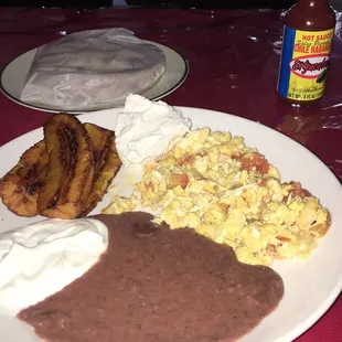 Delicious Breakfast Salvadorean style forget the bacon!
