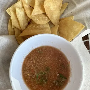 Complimentary Chips &amp; salsa, freshly made!